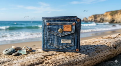 Folderable Wallet with Recycled Cargo Jeans